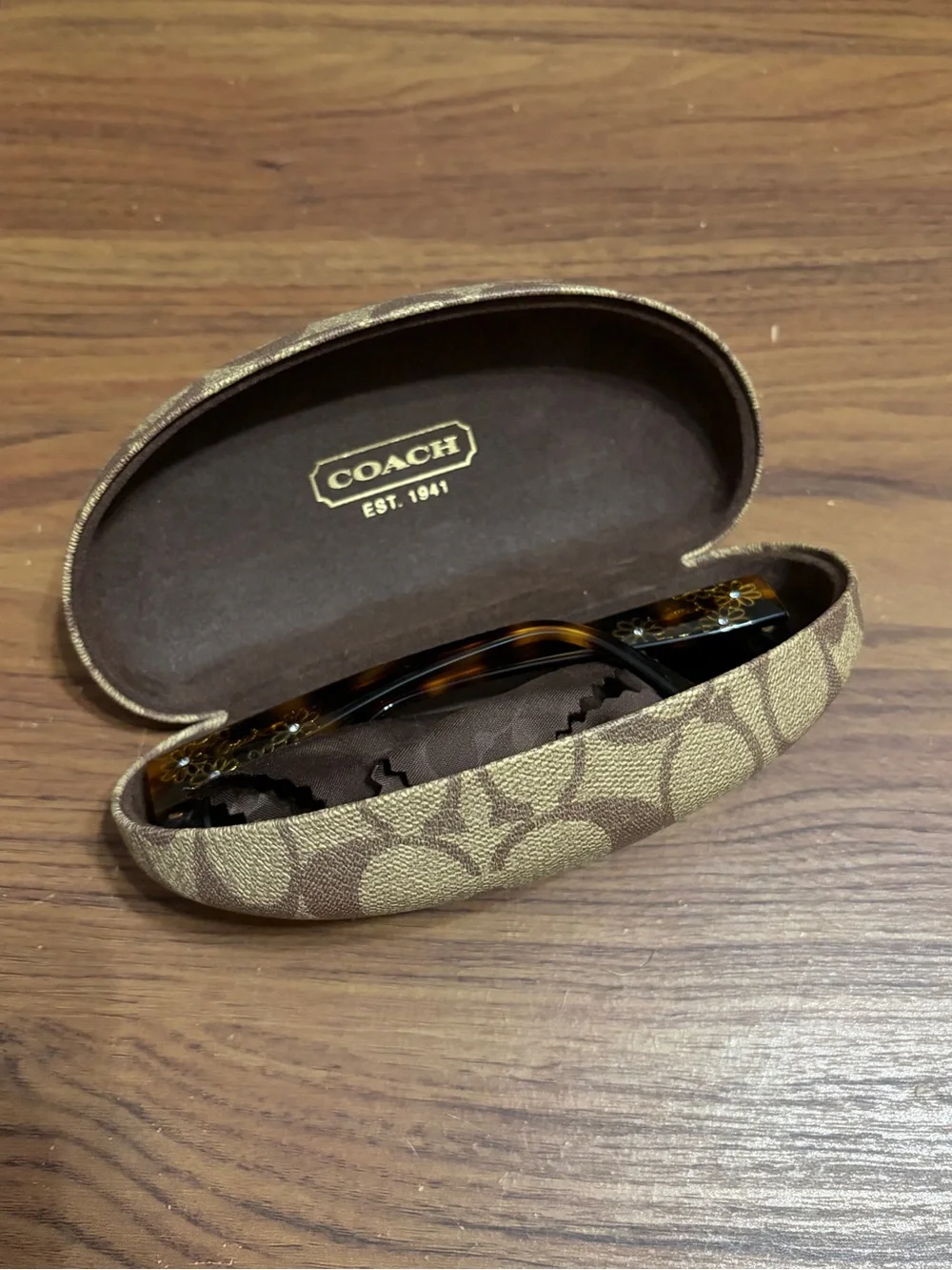 Coach Women's Tortoiseshell Sunglasses with Brown Lenses